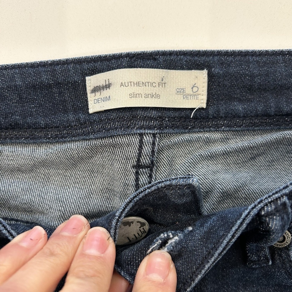 J Jill Women Slim Ankle  Jeans Denim High Rise Stretch Size 6P Floral Embroidery - Picture 3 of 9